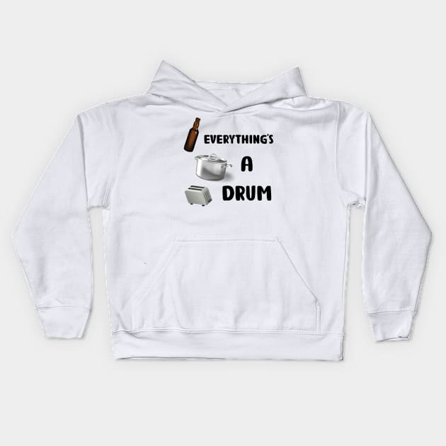 Everything's A Drum (white) Kids Hoodie by De2roiters